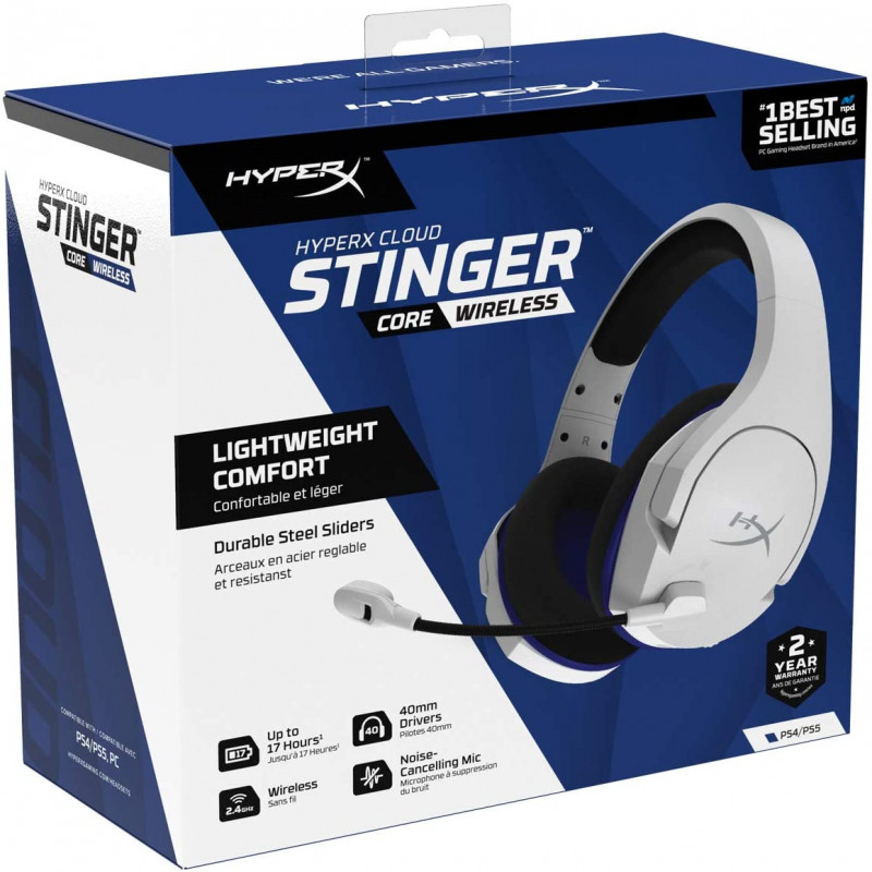 HyperX Cloud Stinger Core – Wireless Lightweight Gaming Headset, DTS Headphone:X spatial audio, Noise Cancelling Microphone, For PC, Black