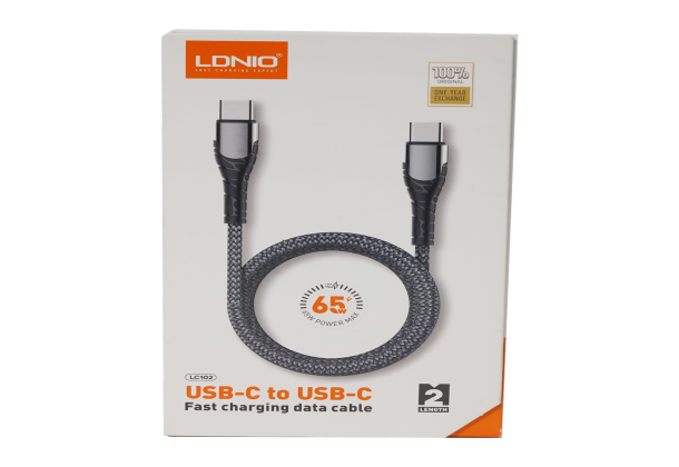 Cable De Carga Y Datos Tipo C 65W LDNIO 2 Metros