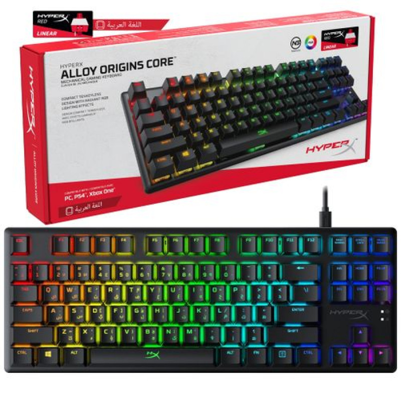 HyperX Alloy Origins Core Tenkeyless Mechanical Gaming Keyboard HyperX Red HX-KB7RDX-US - 740617288483