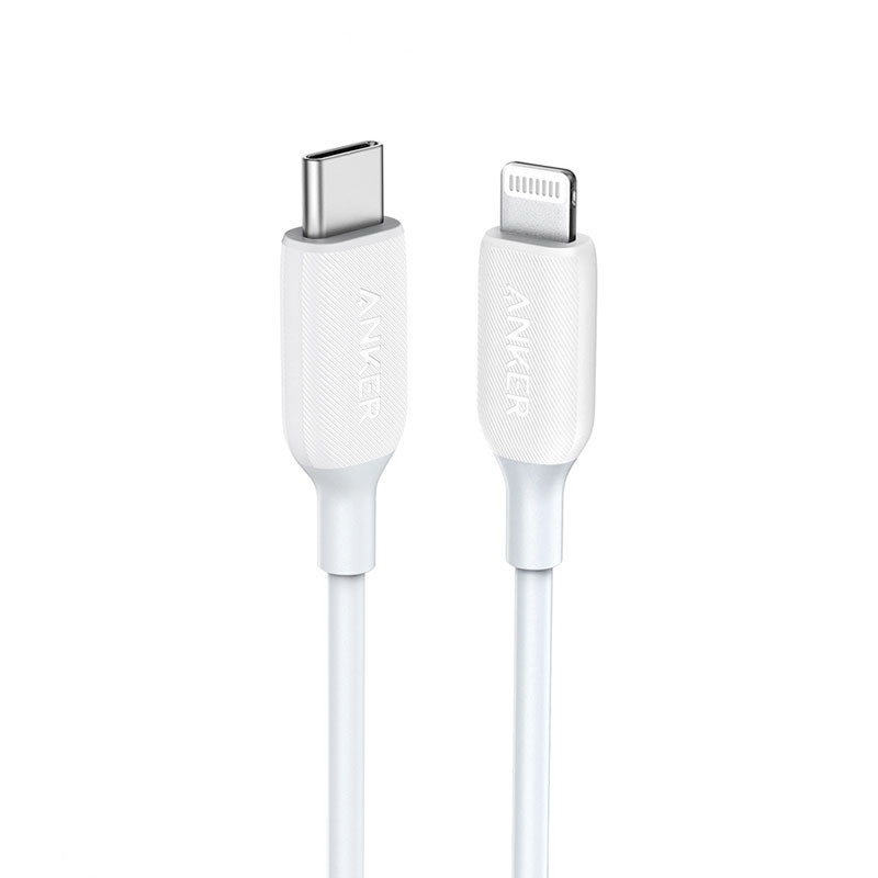 Anker USB C to Lightning Cable,6 ft,Powerline III MFi Certified Fast Charging Lightning Cable for iPhones & Airpods Pro,Supports Power Delivery,White - 18 Months Local Warranty   A8832H21