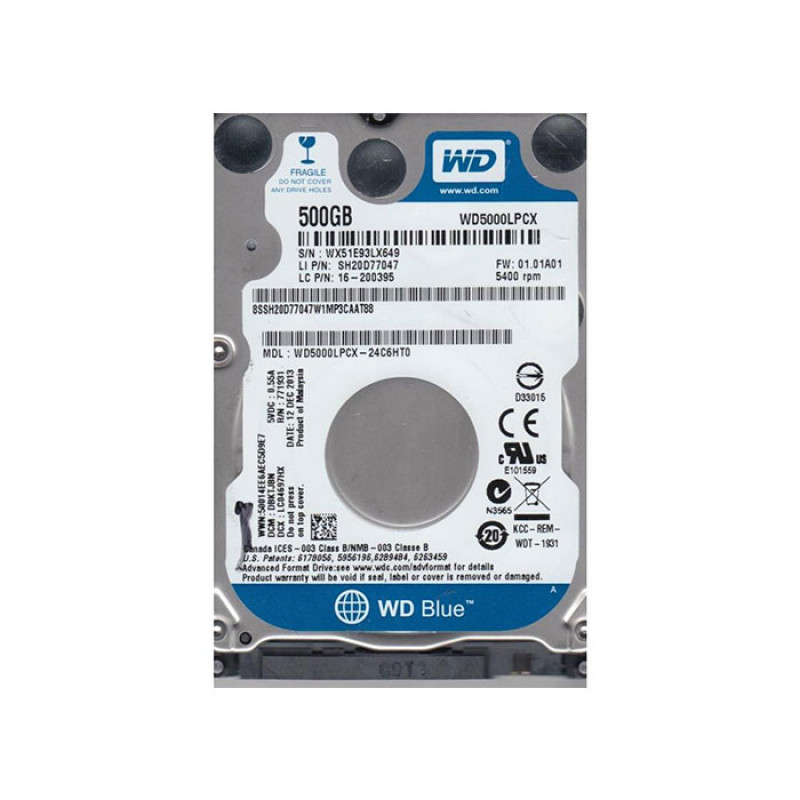 WESTERN DIGITAL LAPTOP HARD DRIVE 500GB