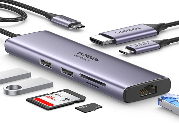 UGREEN USB-C 7 in 1 Multiport Adapter with Ethernet Interface - 60515 6957303865154