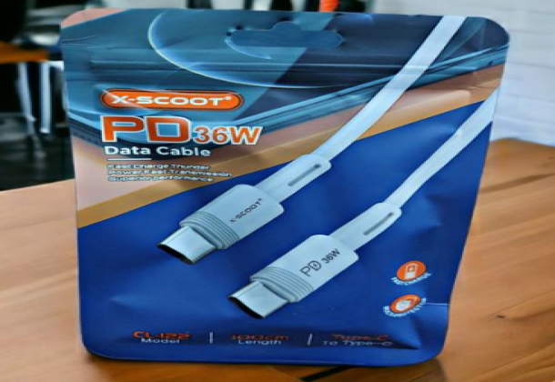 X-Scoot CL-122 Fast Charging Data Cable Type-C To Type-C 100 CM And 2.4 A Current - White