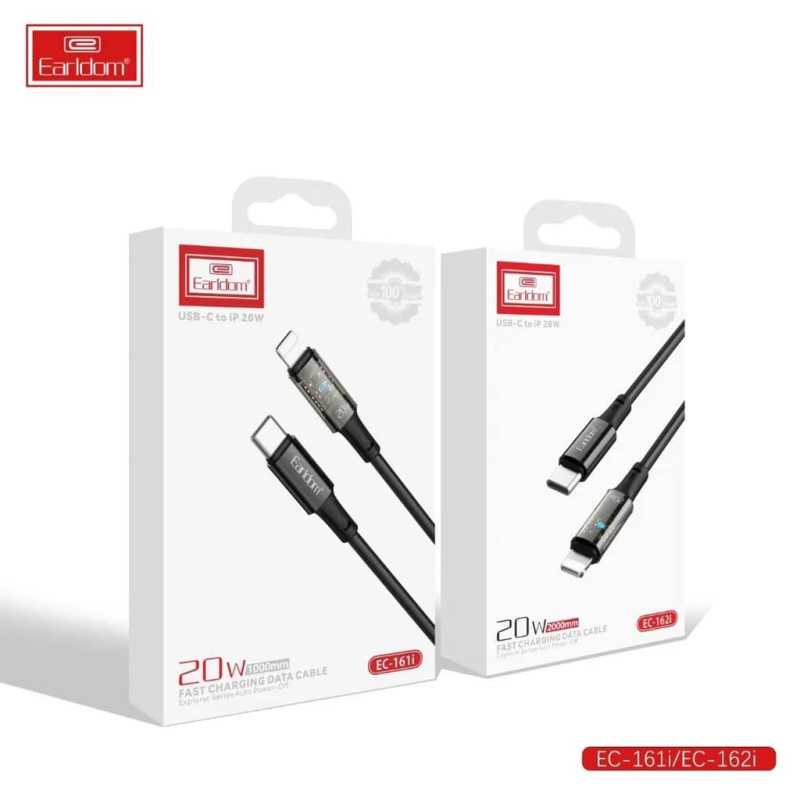 Cáp Sạc Tự Ngắt 20W Lightning Earldom EC-162i