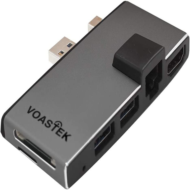 6 in 1 Surface Pro Hub Combo Adapter, VOASTEK USB 3.0 Hub with HDMI Adapter, LAN Port, Dual USB 3.0 Adapter and SD/TF/Micro SD Memory Card Reader Compatible...