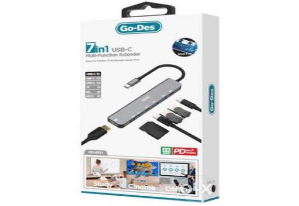 GO-DES 7 IN 1 USB-C MULTI-FUNCTION EXTENDER GREY (GD-6831)