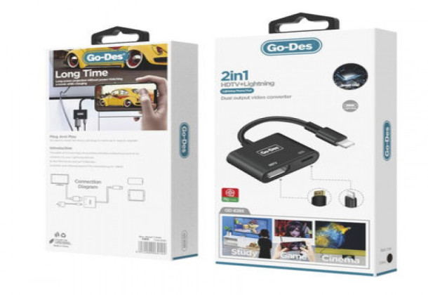 Go-Des GD-8285 HDTV+Lightning Converter 2*1