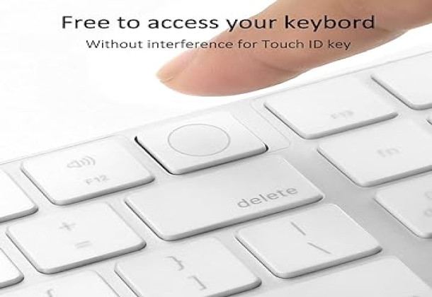 ProElife Ultra Thin Keyboard Cover Skin for Apple Magic Keyboard with Touch ID and Numeric Keypad Model-A2520 (for 2022 Mac Studio & 2021 Apple..