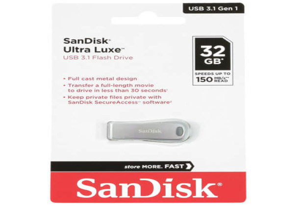 SanDisk 32GB Ultra Luxe Gen 1 SDCZ74-032G-G46 USB 3.1 Flash Drive