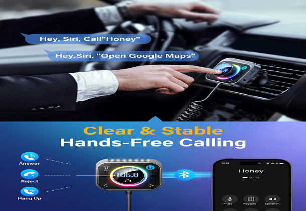 Joyroom JR-CL18 Bluetooth 5.3 FM/AUX Bluetooth Car Adapter, Joyroom Air Vent Installation & Bass