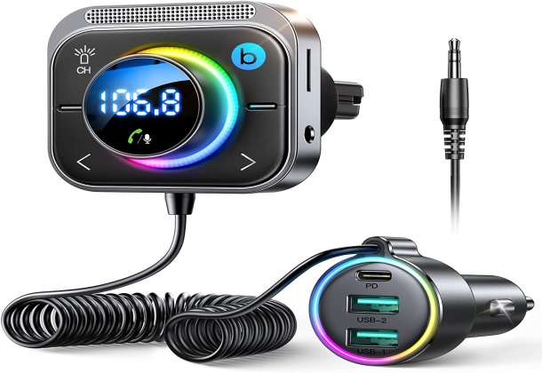 Joyroom JR-CL18 Bluetooth 5.3 FM/AUX Bluetooth Car Adapter, Joyroom Air Vent Installation & Bass