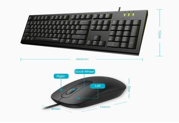Rapoo X130 PRO Wired Keyboard And Mouse Combo