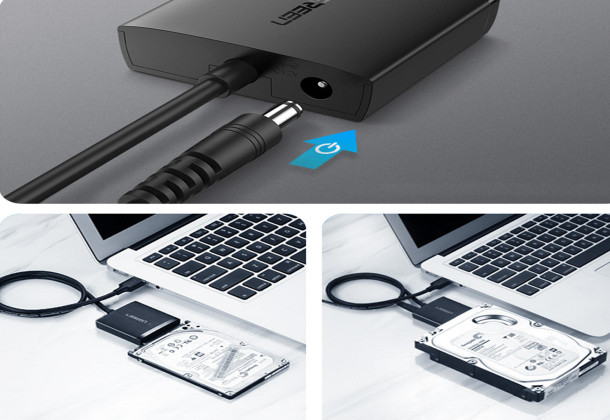 Ugreen 60561 2.5" / 3.5" SATA HDD SSD to USB 3.0 Adapter, Black