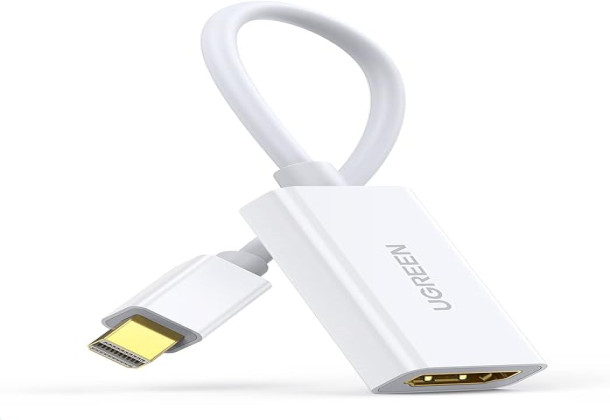 UGREEN Mini DisplayPort to HDMI Adapter Mini DP Male to HDMI Female Thunderbolt 2.0 to HDMI Adapter Suitable for Apple MacBook Pro MacBook Air Microsoft Surface Pro 4 Pro 3 Google White (10460) 6957303814602