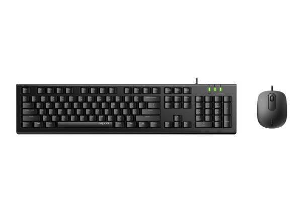 Rapoo X120Pro Wired Optical Mouse and Keyboard Combo - Black