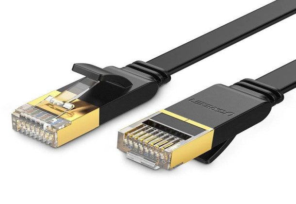 UGREEN 30738 Cat 7 U/FTP Lan Cable Flat Design 0.5m (Black)