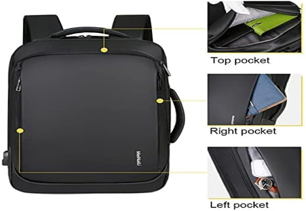Meinaili 1901 Business Anti Thief Travel Laptop Backpacks with USB - Black