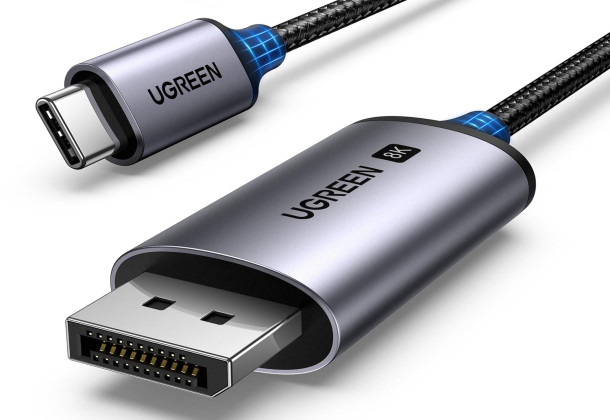 UGREEN 25839 USB C to DisplayPort 1.4 Cable 8K@60Hz 4K@240Hz Thunderbolt 4/3 to DisplayPort Cord USB C to DP 1.4 32.4Gbps Braided Compatible iPhone 15, MacBook Pro/Air, iPad, Mac Mini, Galaxy, XPS 17, 10FT