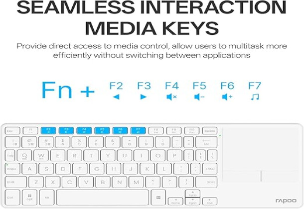 Rapoo E900T Portable Wireless Keyboard with Touchpad, white 13223